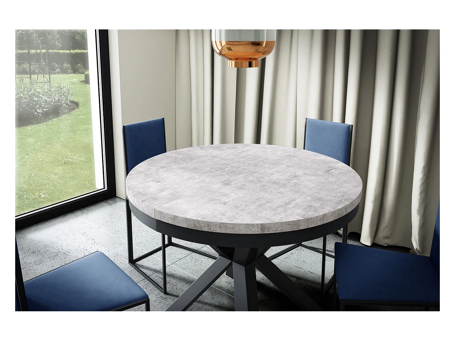 ESSTISCH Narvic 100 Bellato Grau / Graphit 100/176 / 100 / 76cm