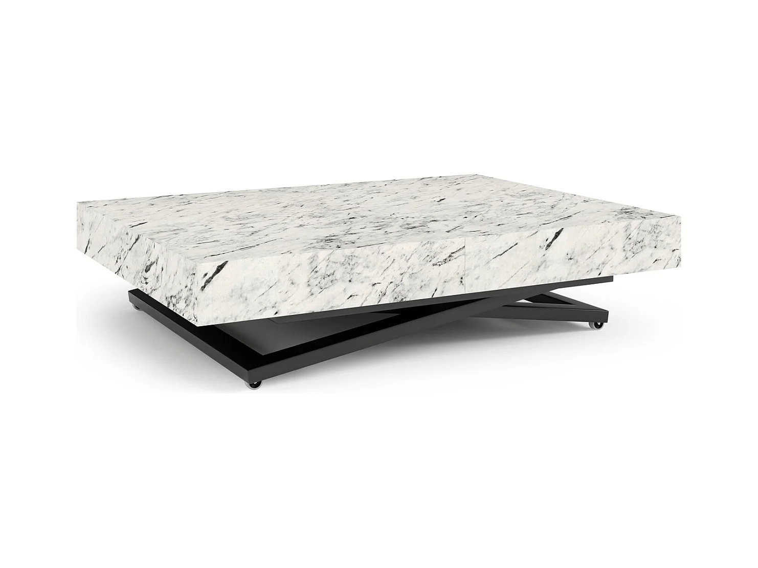 COUCH-/ESSTISCH Sanna U Carrera Weiß 120 - 200 / 80 / 27 - 80cm