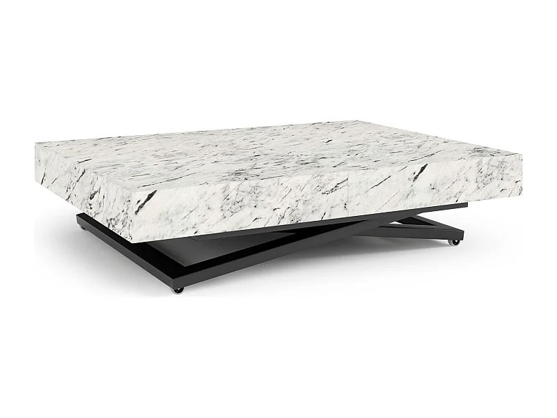 COUCH-/ESSTISCH Sanna U Carrera Weiß 120 - 200 / 80 / 27 - 80cm