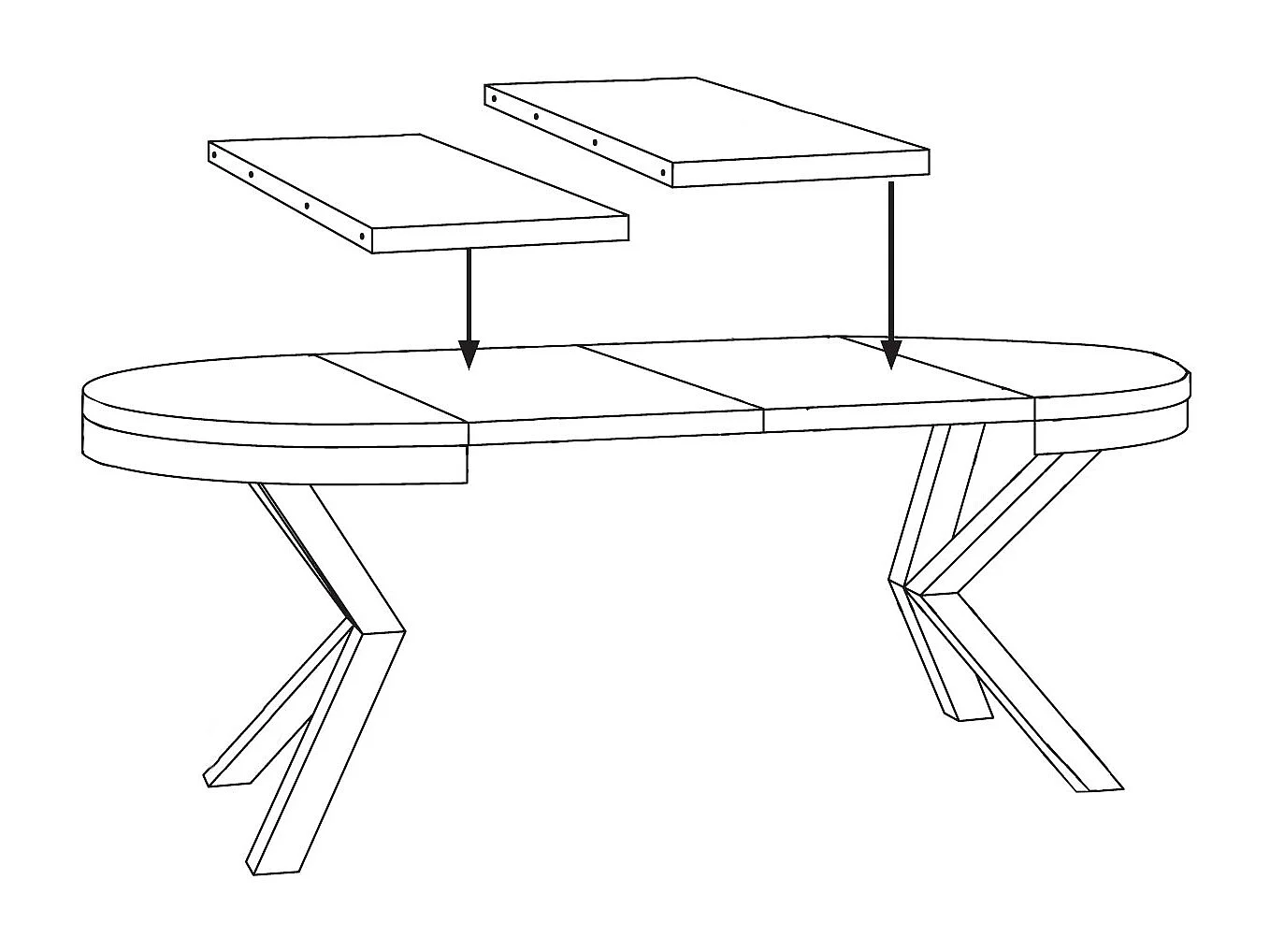 ESSTISCH Narvic 120 Eiche Lancelot / Schwarz 120/196 / 120 / 76cm