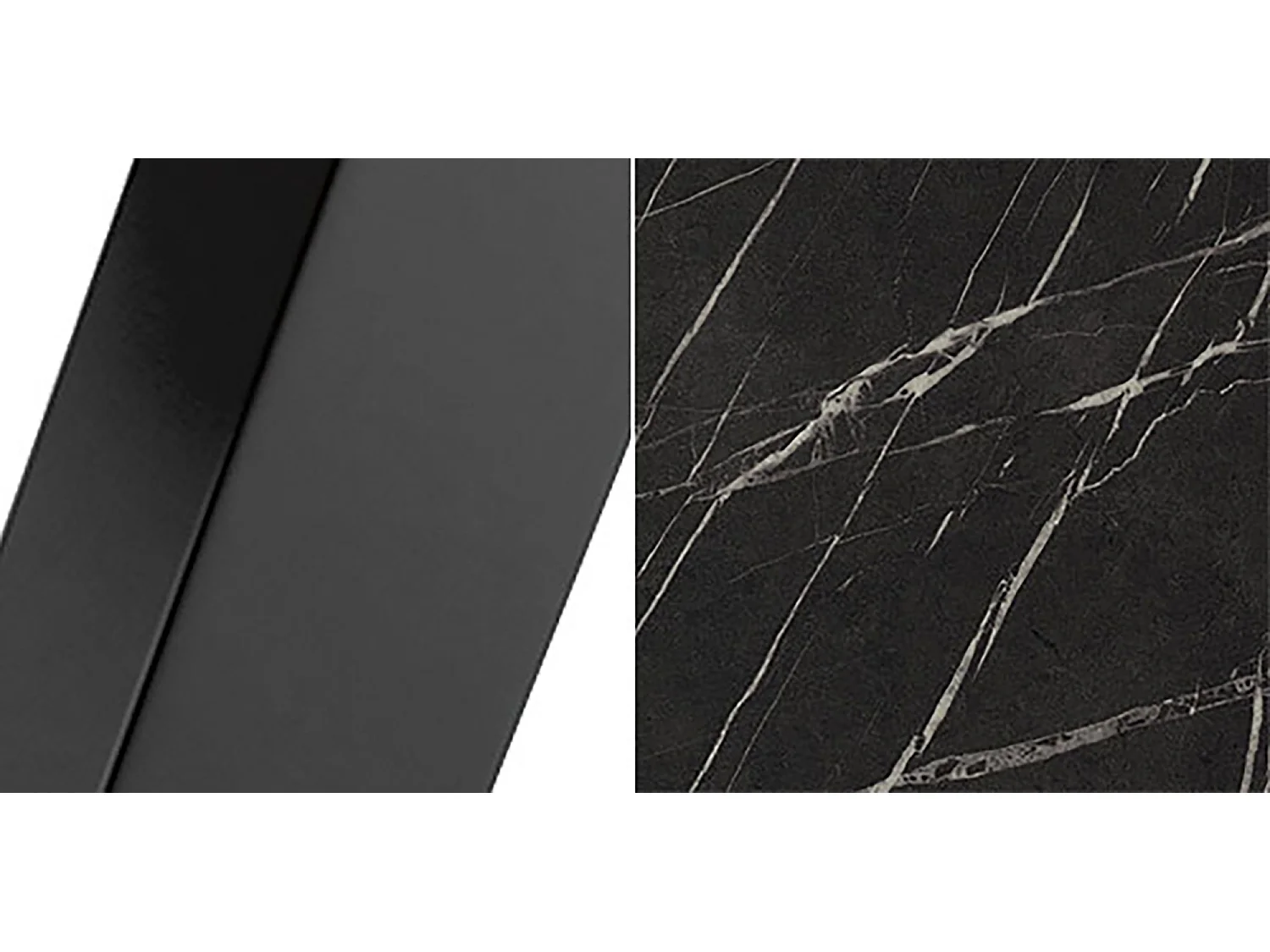 ESSTISCH Ivan Pietra Grigia Schwarz / Schwarz 100 - 176 / 100 / 76cm