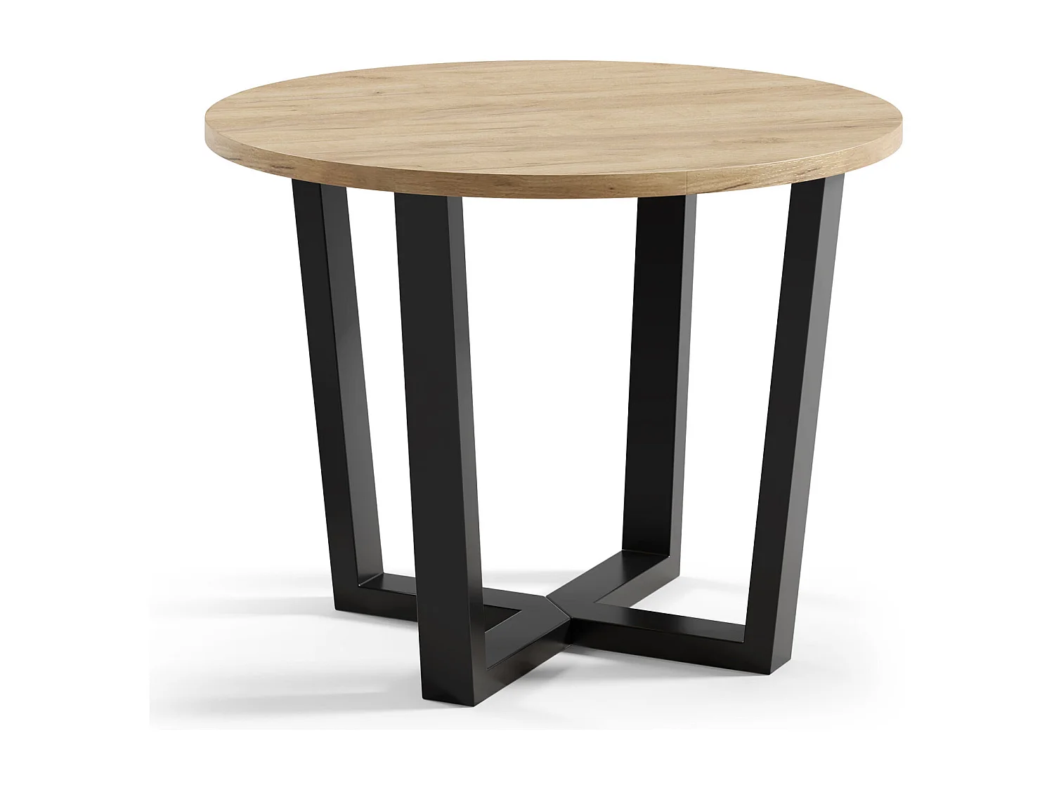 ESSTISCH Ivan Lite Schwarz Molet / Graphit 90/140 / 90 / 76cm