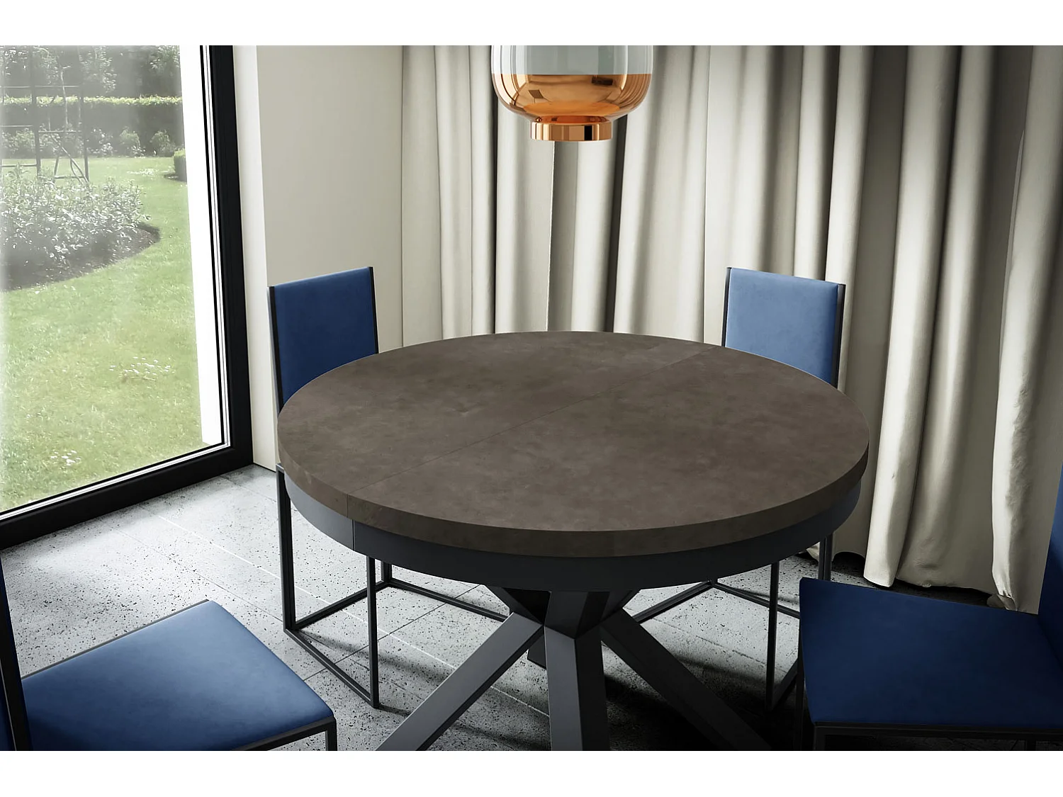 ESSTISCH Narvic 120 Eiche Artisan / Weiß 120/196 / 120 / 76cm