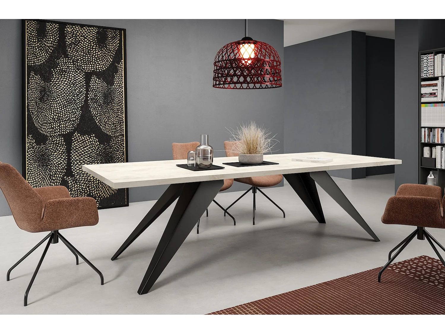 ESSTISCH Vento Chromix Weiß / Schwarz 140/240 / 80 / 76cm