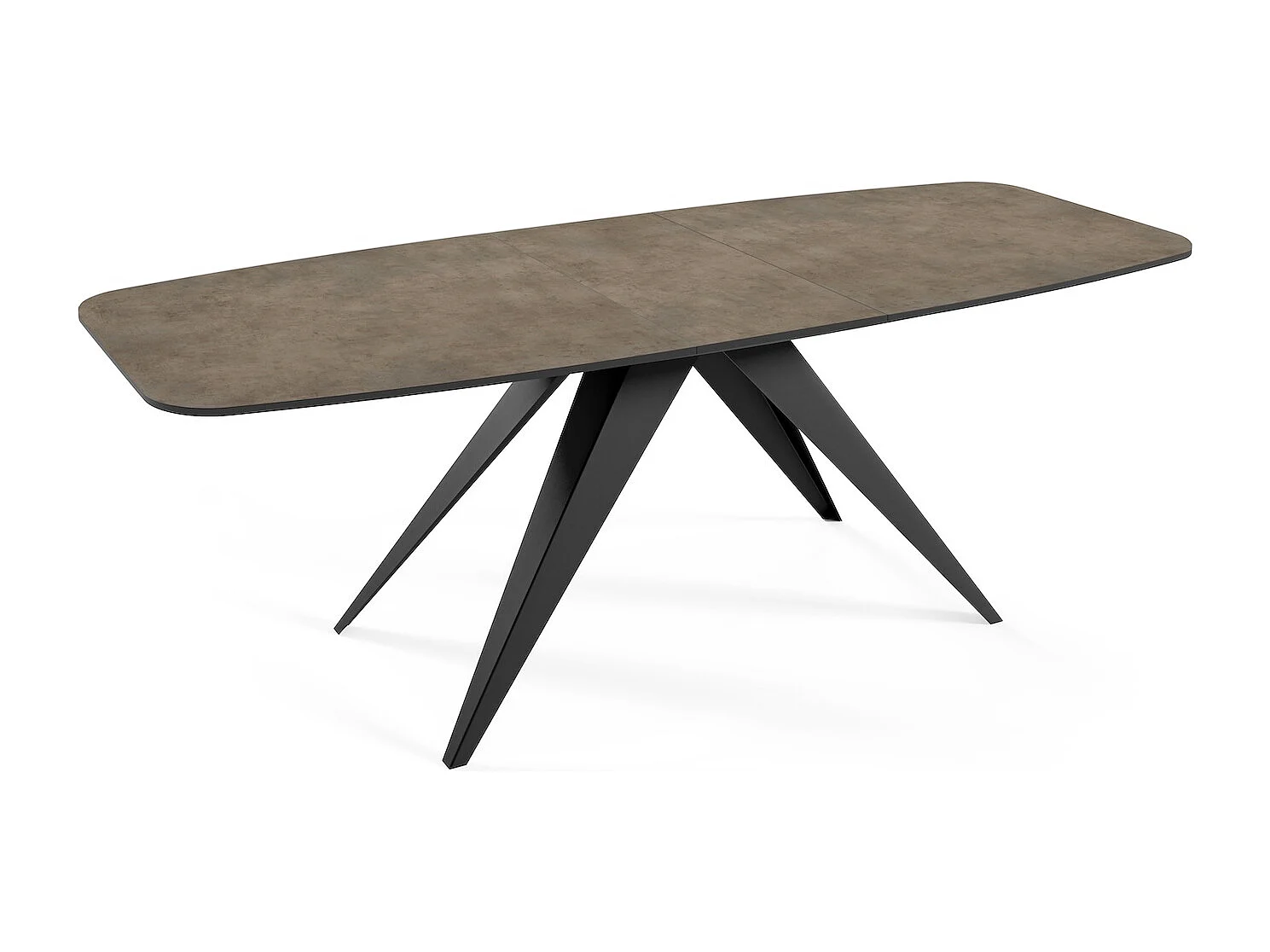 ESSTISCH Ferro Chicago Concrete Dunkelgrau / Schwarz 180/220 / 90 / 76cm