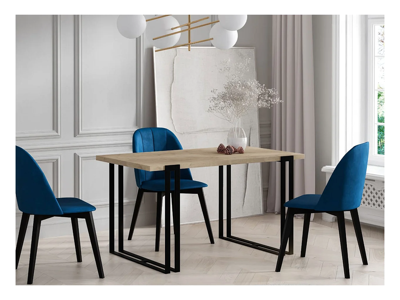 ESSTISCH Horten Pietra Grigia Schwarz / Schwarz 160/260 / 90 / 76cm