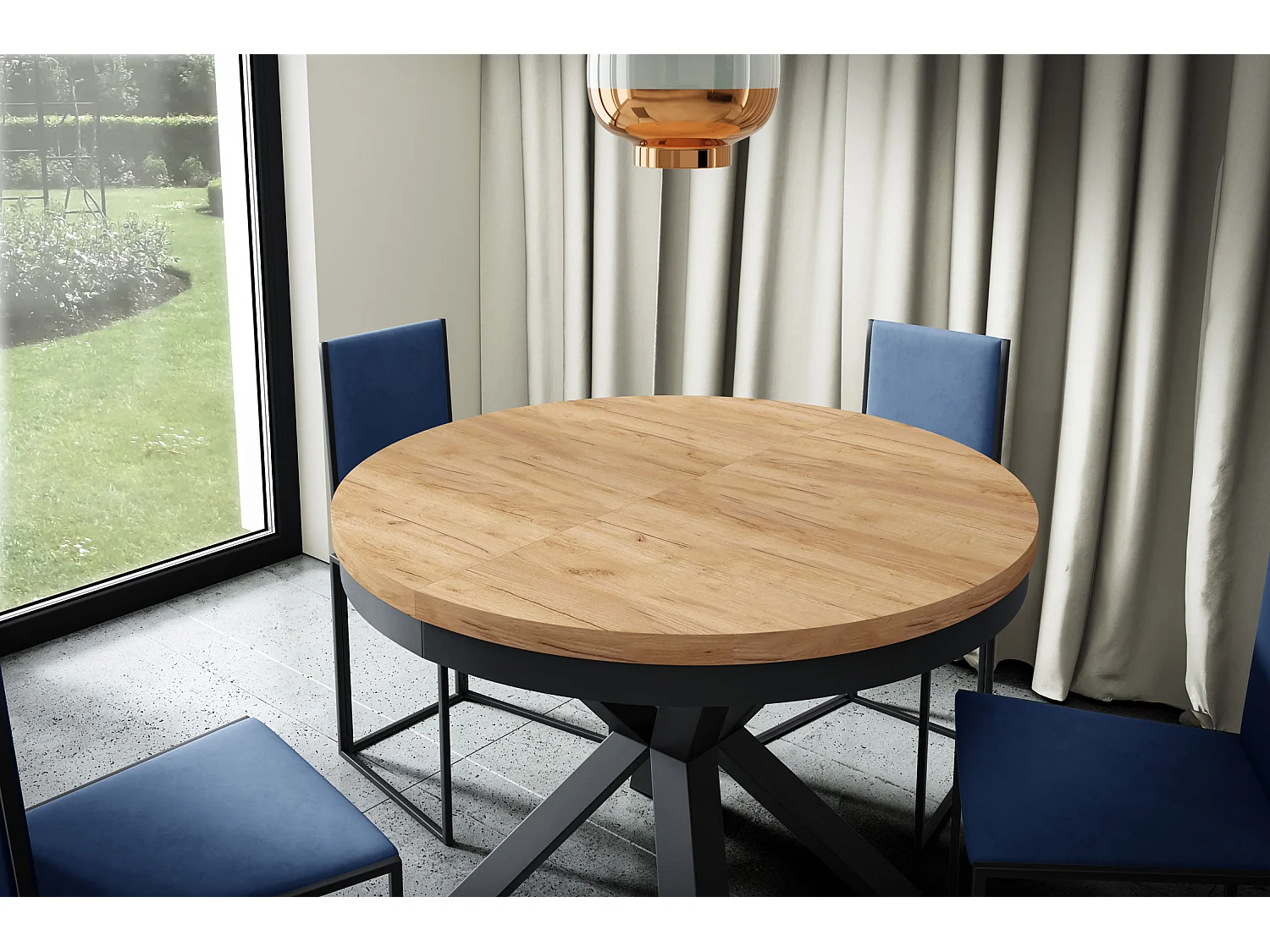 ESSTISCH Narvic 100 Gold Craft Eiche / Graphit 100/176 / 100 / 76cm