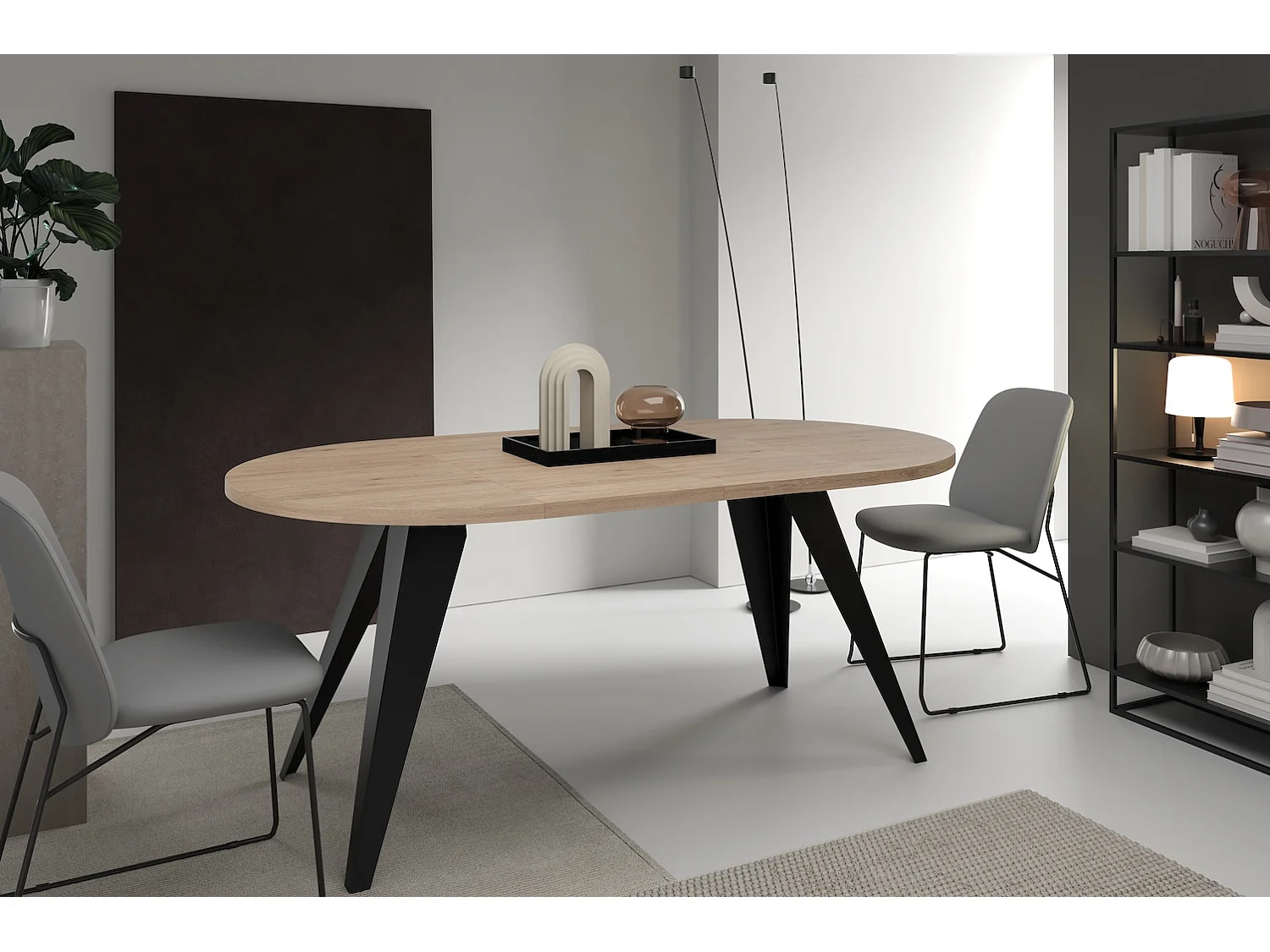 ESSTISCH Alba Davos Eiche trüffelbraun / Schwarz 120/196 / 120 / 76cm