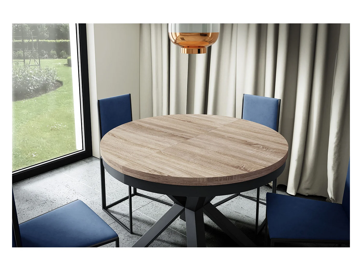 ESSTISCH Narvic 100 Sonoma Eiche / Weiß 100/176 / 100 / 76cm