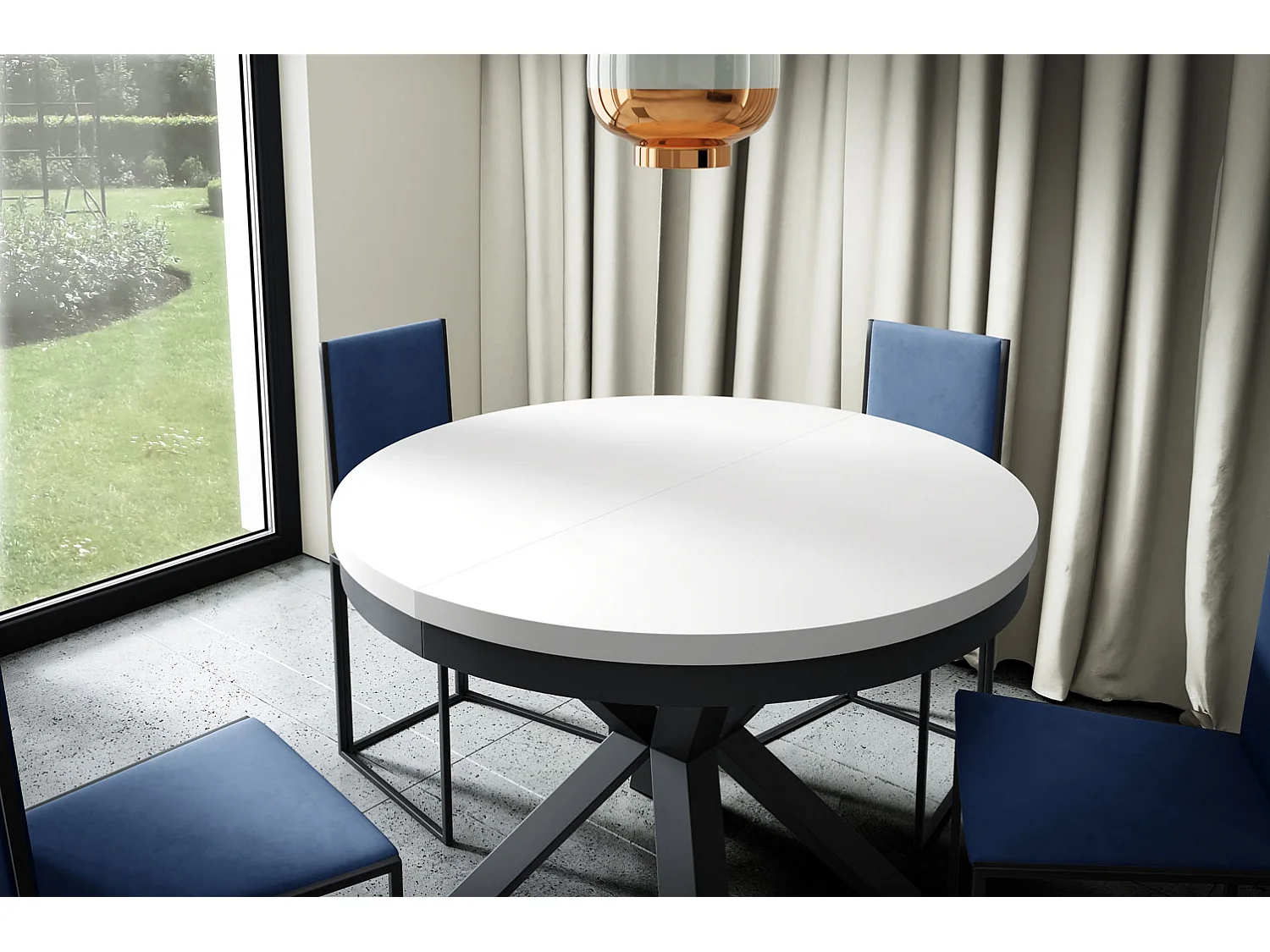 ESSTISCH Narvic 100 Icy Weiß / Graphit 100/176 / 100 / 76cm
