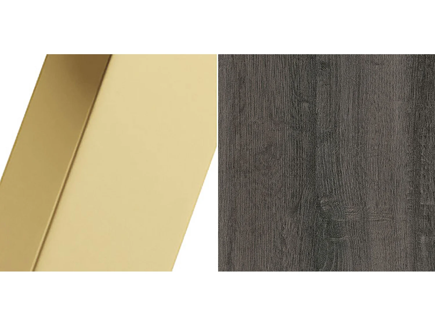 ESSTISCH Edder Sherman Eiche Anthrazit / Gold 90/166 / 90 / 76cm