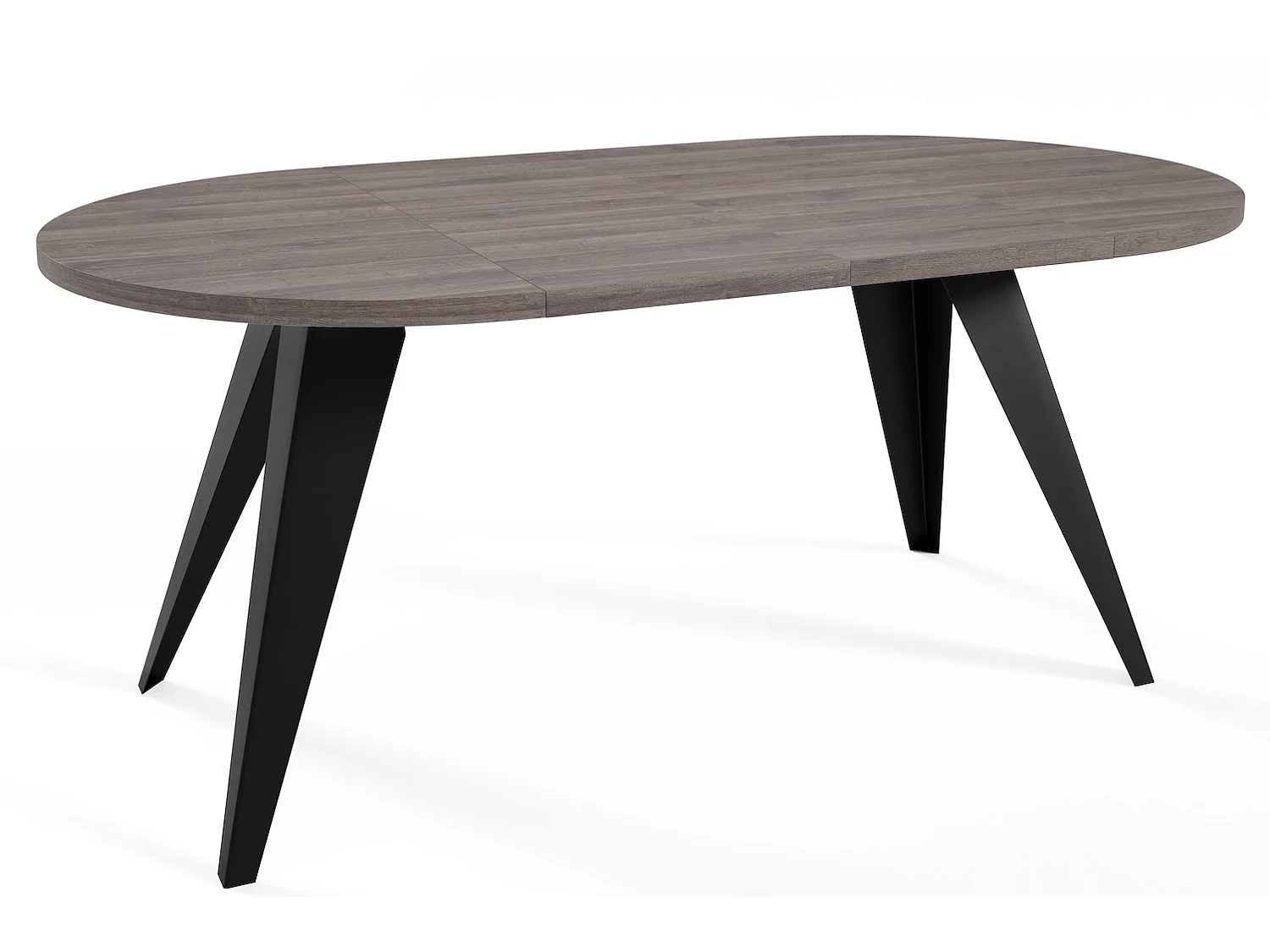 ESSTISCH Alba Shermann Eiche anthrazit / Schwarz 120/196 / 120 / 76cm