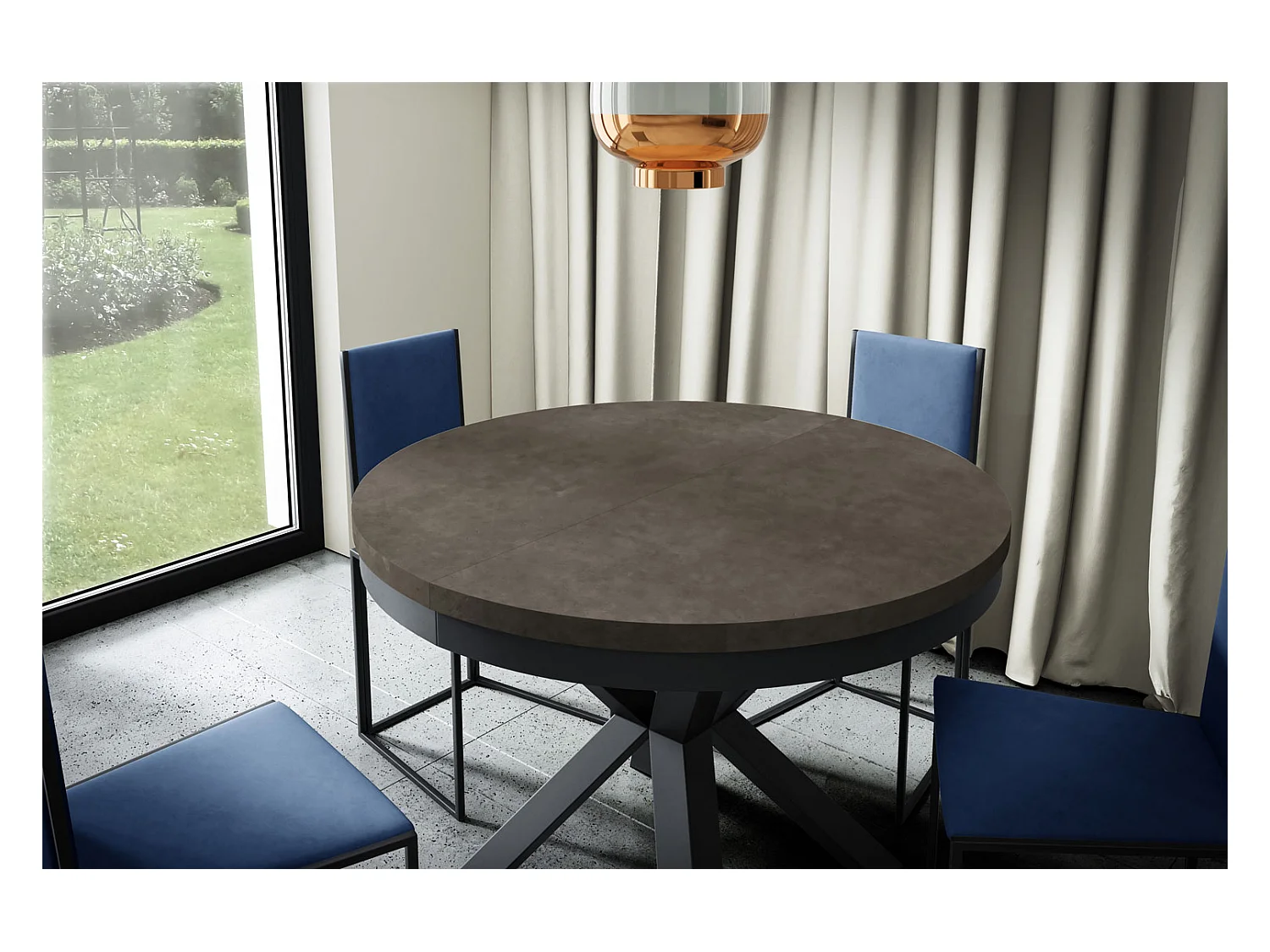 ESSTISCH Narvic 100 Davos Eiche Trüffelbraun / Schwarz 100/176 / 100 / 76cm