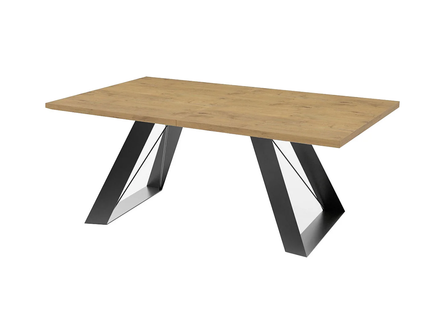 ESSZIMMERTISCH Corso Eiche Artisan / Schwarz 160/260 / 90 / 76cm