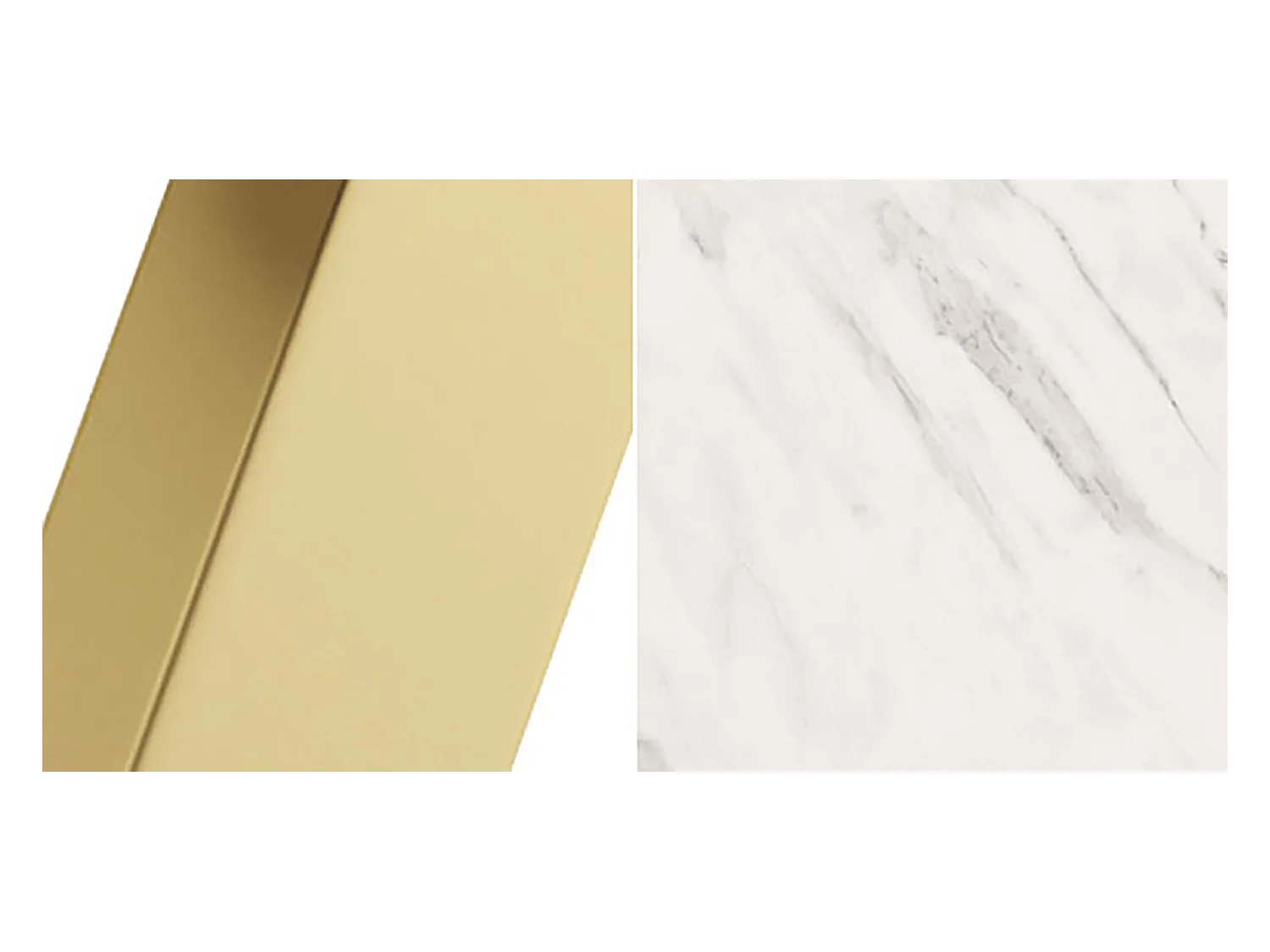 ESSTISCH Horten Bianco Marmor / Gold 160/260 / 90 / 76cm