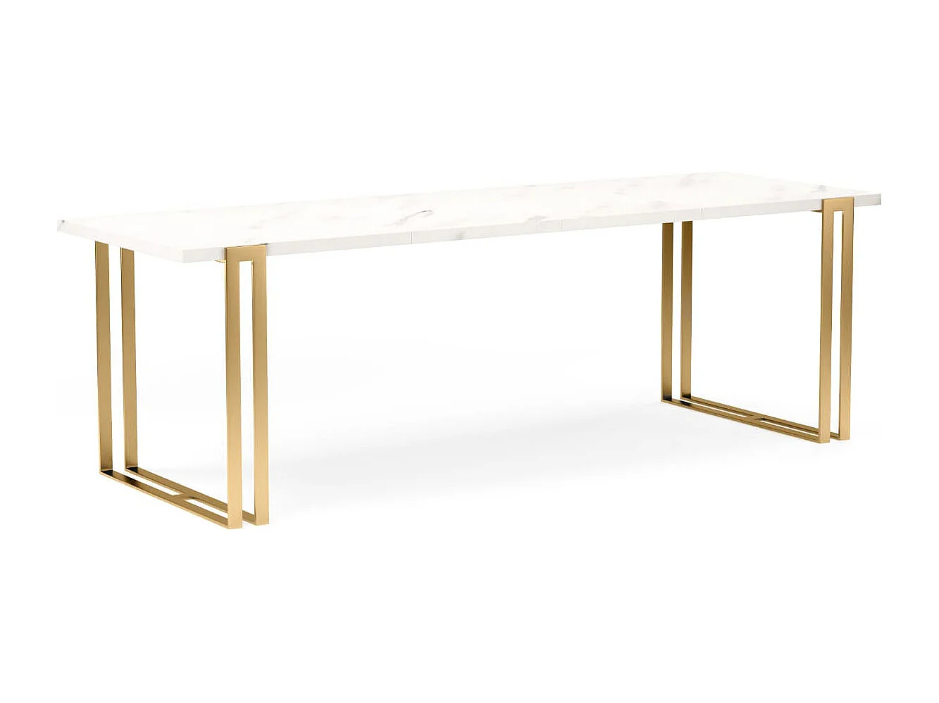 ESSTISCH Horten Bianco Marmor / Gold 160/260 / 90 / 76cm
