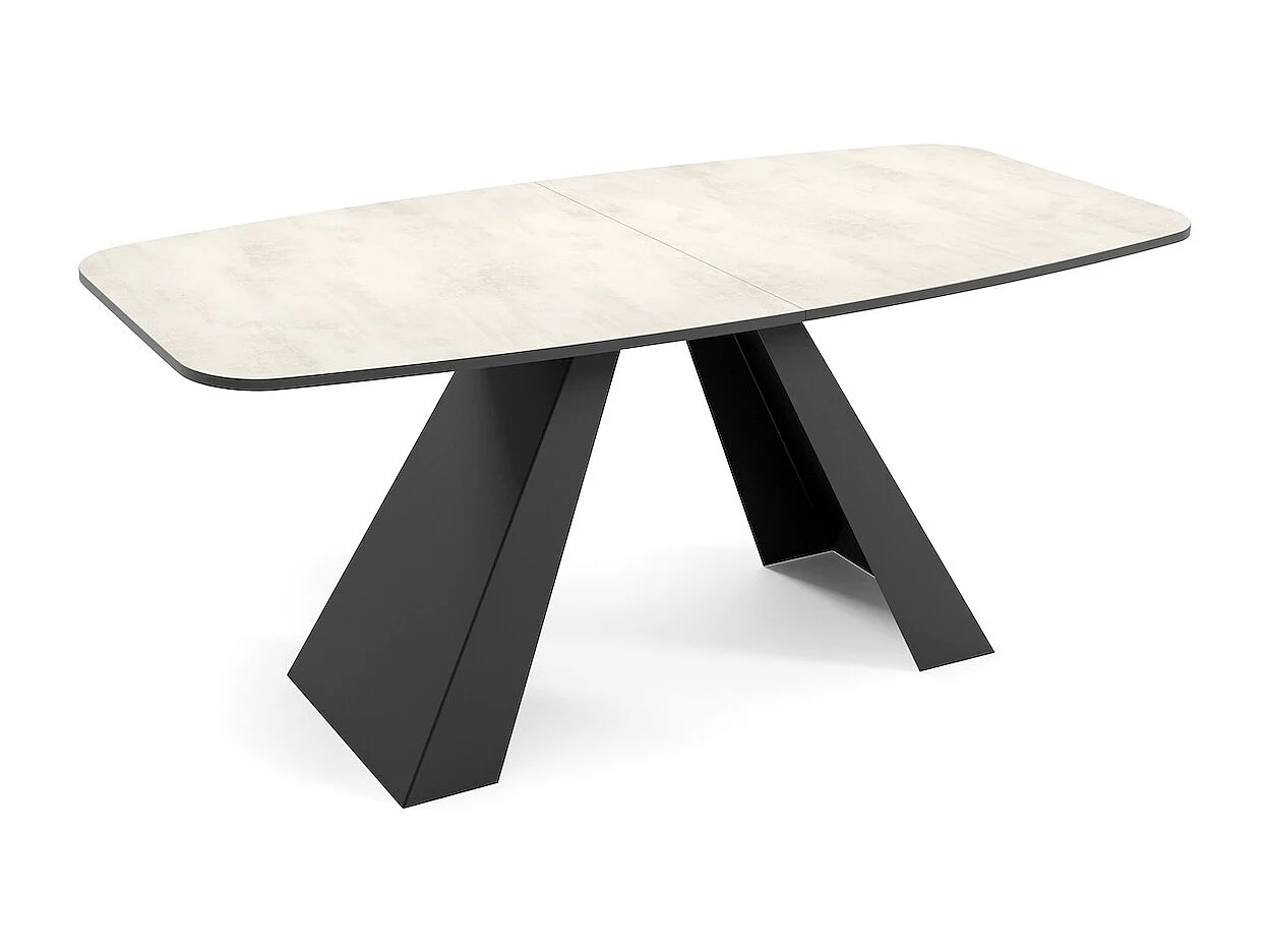 ESSTISCH Myron Chromix Weiß / Schwarz 180/220 / 90 / 76cm