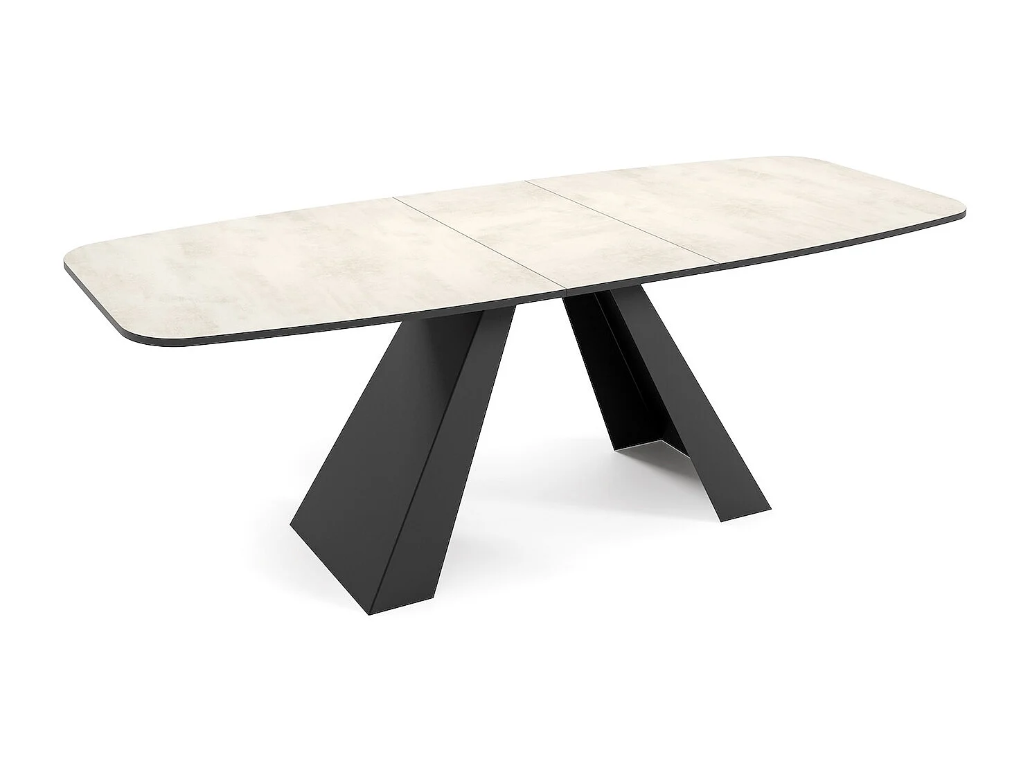 ESSTISCH Myron Chromix Weiß / Schwarz 180/220 / 90 / 76cm