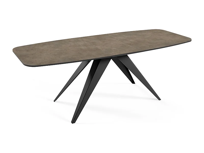 ESSTISCH Ferro Chicago Concrete Dunkelgrau / Schwarz 160/200 / 80 / 76cm