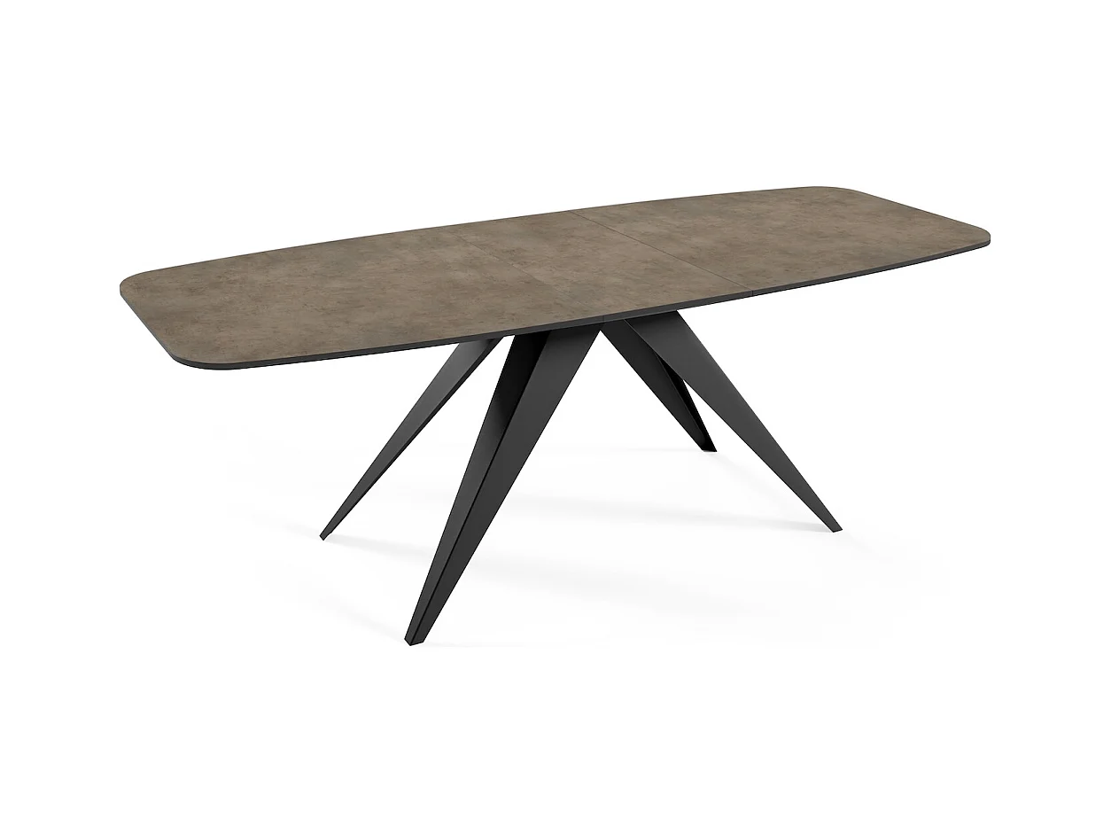 ESSTISCH Ferro Chicago Concrete Dunkelgrau / Schwarz 160/200 / 80 / 76cm