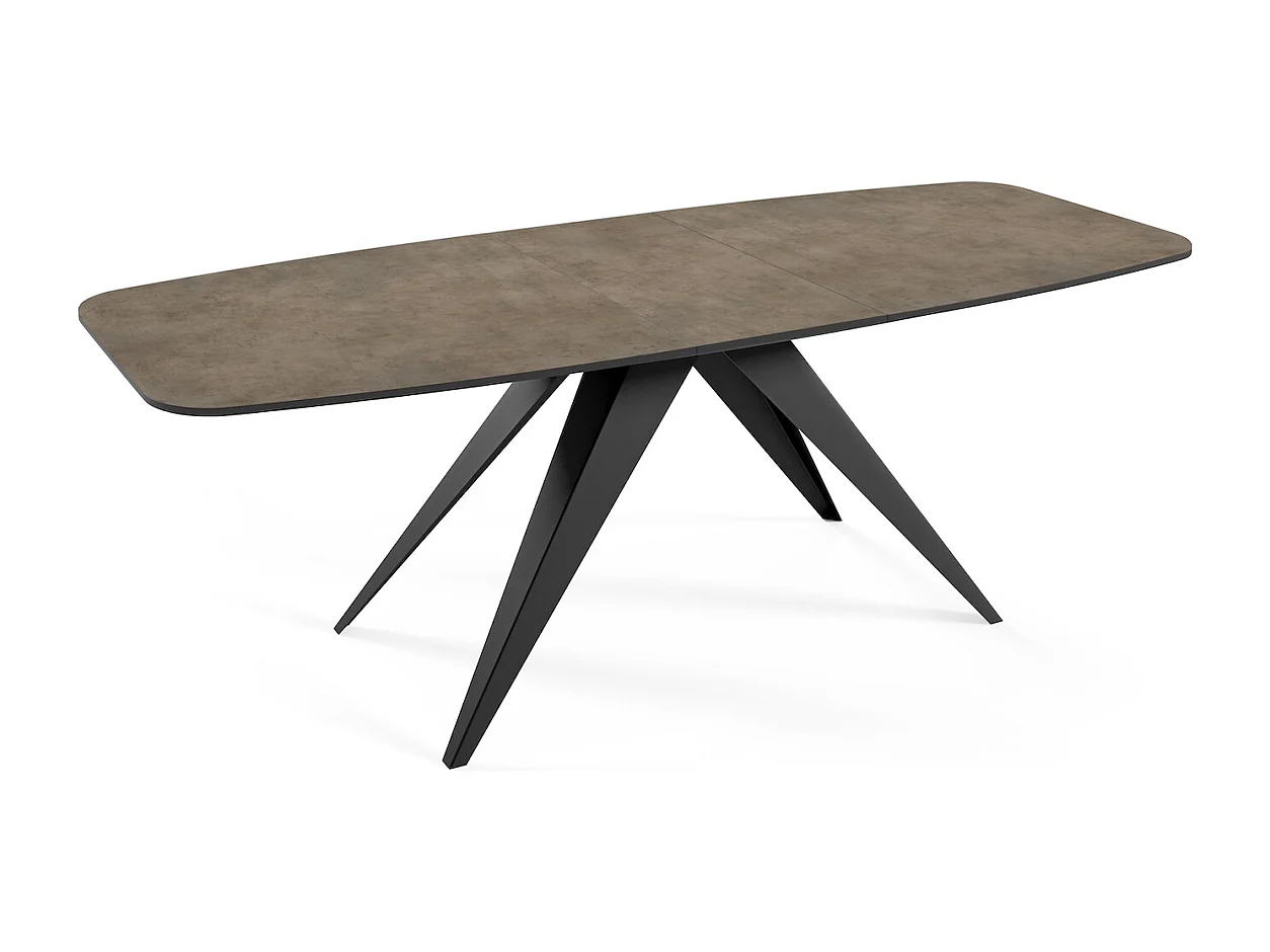 ESSTISCH Ferro Chicago Concrete Dunkelgrau / Schwarz 160/200 / 80 / 76cm