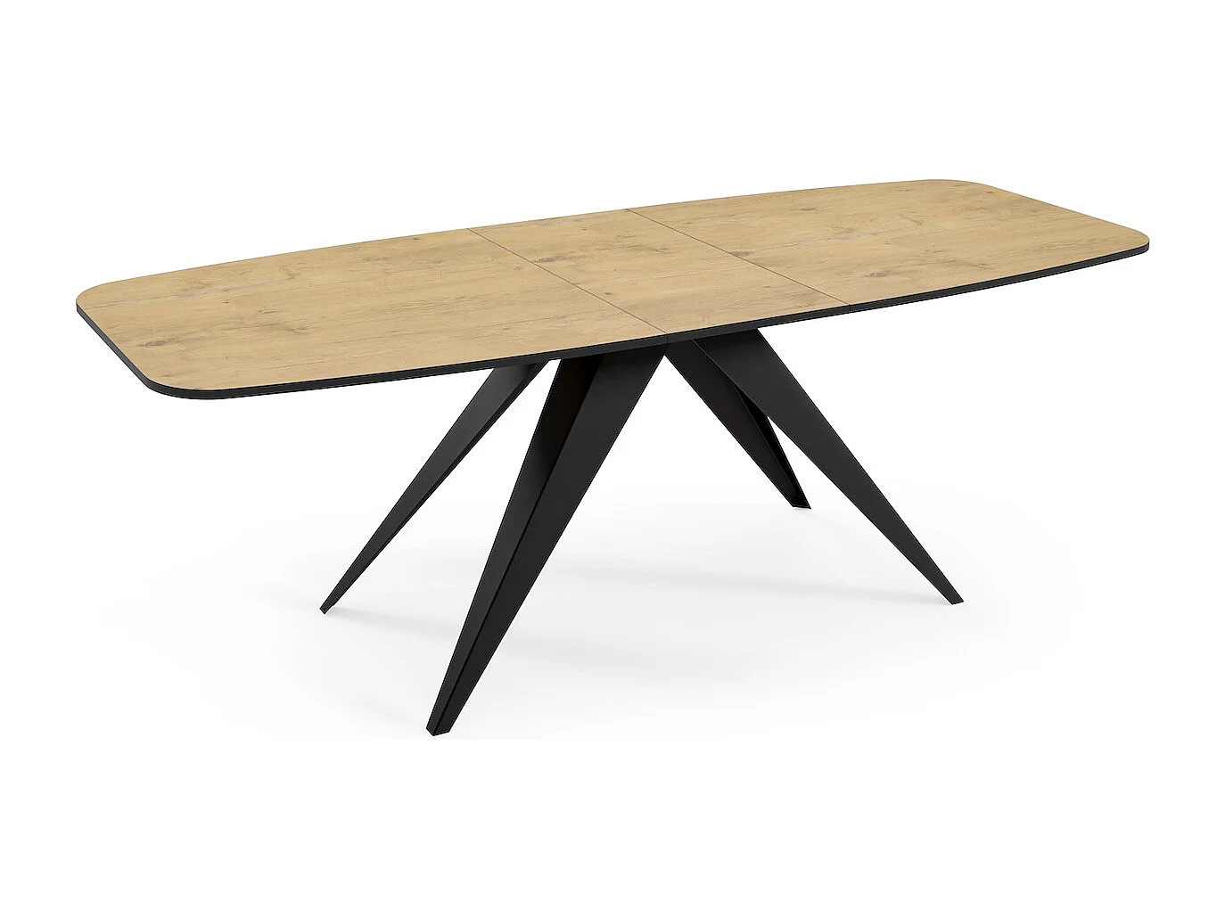 ESSTISCH Ferro Eiche Lancelot / Schwarz 160/200 / 80 / 76cm