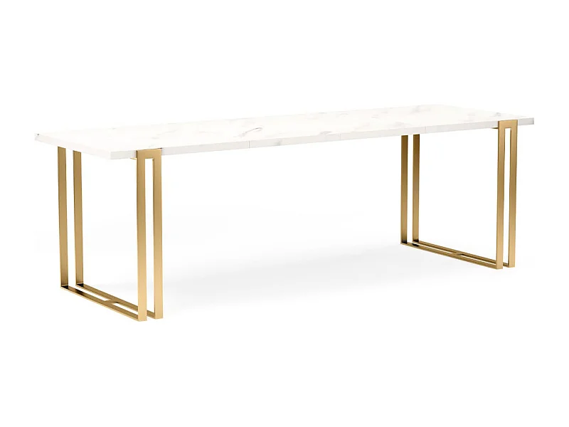 ESSTISCH Horten Schwarz Molet / Gold 120/220 / 80 / 76cm