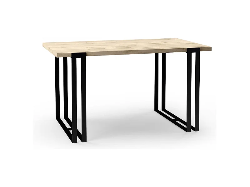 ESSTISCH Horten Eiche Lefkas Dunkel / Schwarz 120/220 / 80 / 76cm