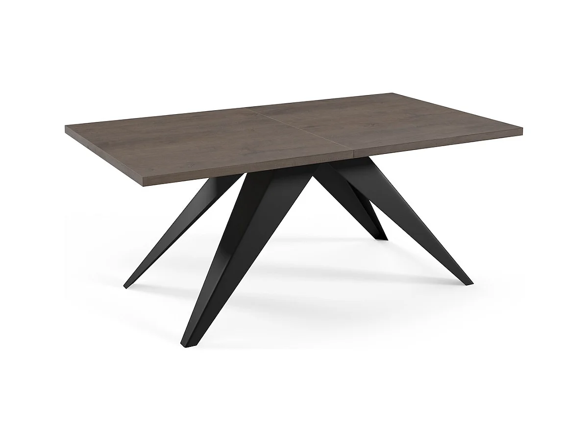 ESSTISCH Vento Eiche Lefkas Dunkel / Schwarz 140/240 / 80 / 76cm