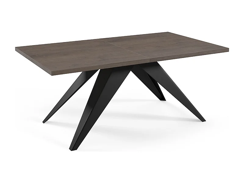 ESSTISCH Vento Eiche Lefkas Dunkel / Schwarz 140/240 / 80 / 76cm