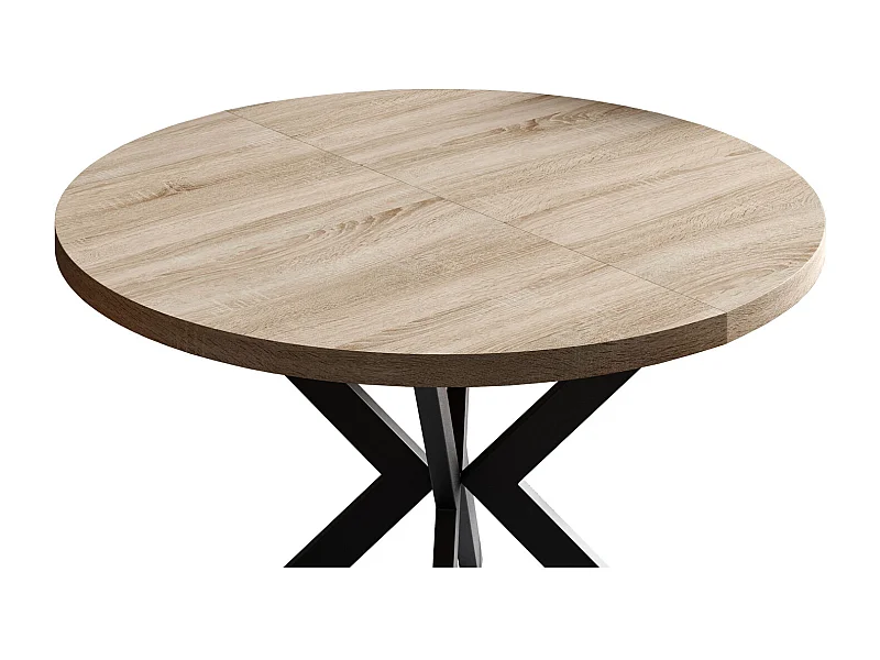 ESSTISCH Edder Sonoma Eiche / Schwarz 90/166 / 90 / 76cm