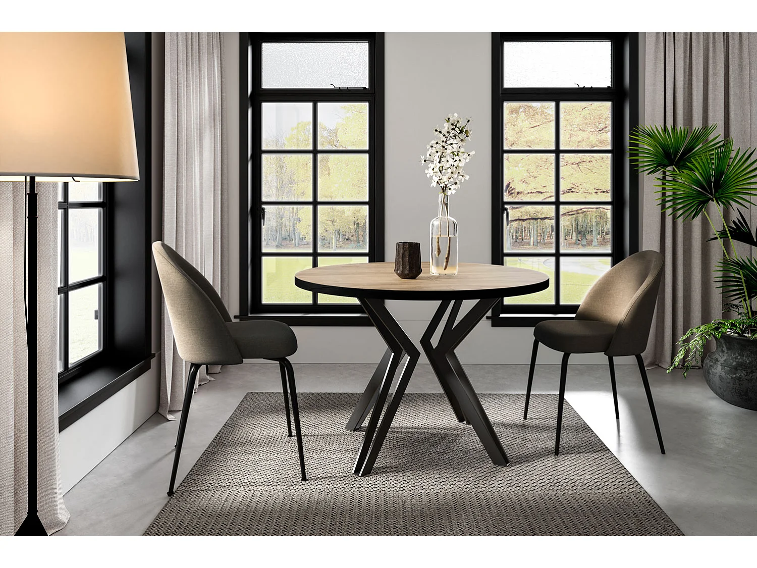 ESSTISCH Randi 100 Davos Eiche Trüffelbraun / Weiß 100/176 / 100 / 76cm