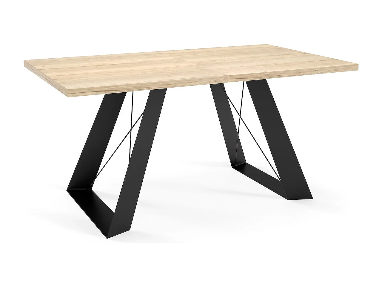 ESSZIMMERTISCH Corso Halifax Eiche Natur / Schwarz 140/240 / 80 / 76cm