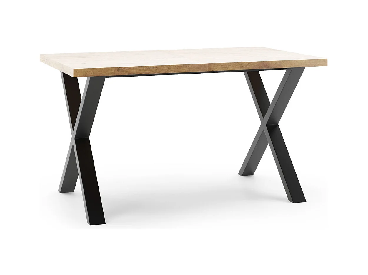 ESSTISCH Hammerfest Chicago Concrete Dunkelgrau / Schwarz 140/240 / 80 / 76cm