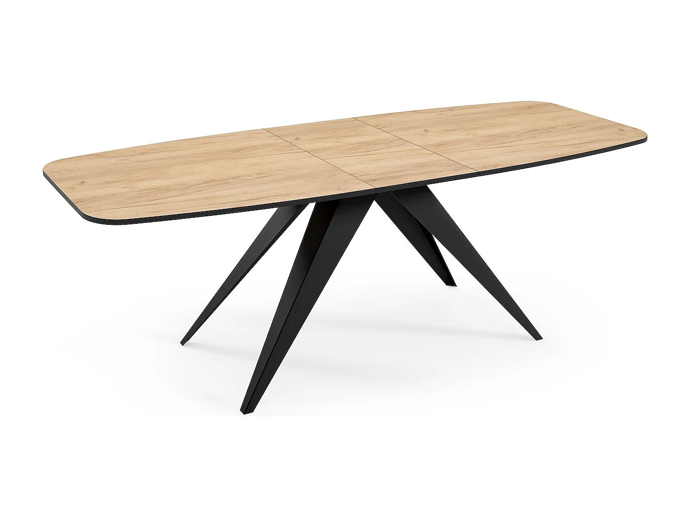ESSTISCH Ferro Gold Craft Eiche / Schwarz 160/200 / 80 / 76cm
