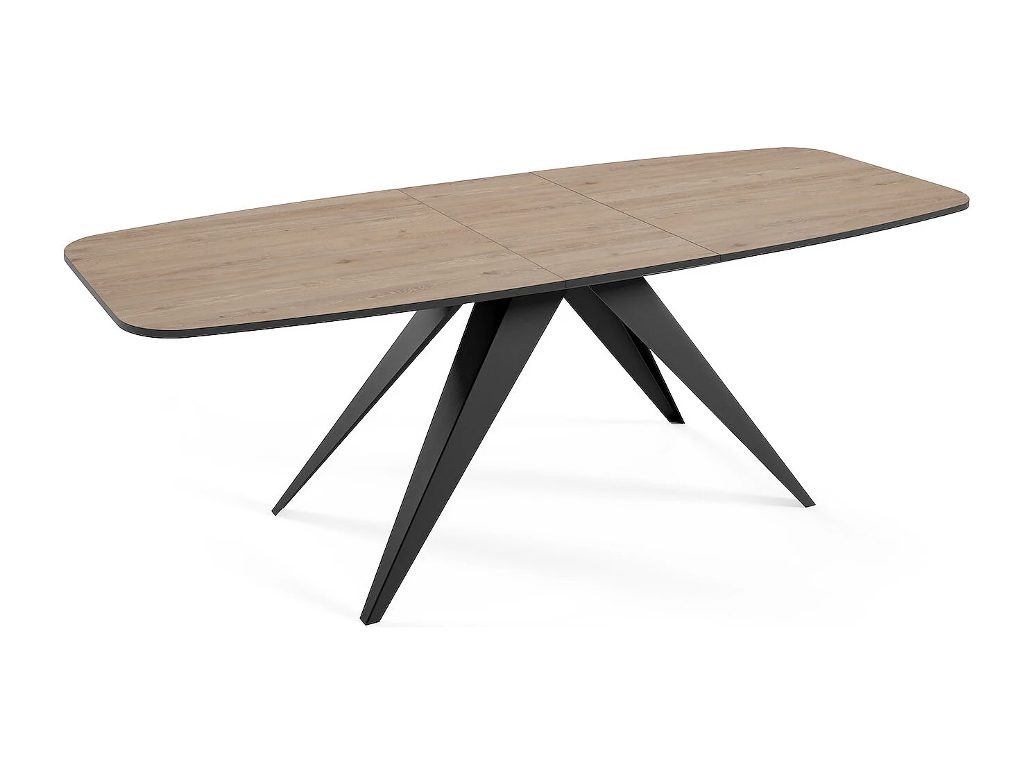 ESSTISCH Ferro Davos Eiche Trüffelbraun / Schwarz 160/200 / 80 / 76cm