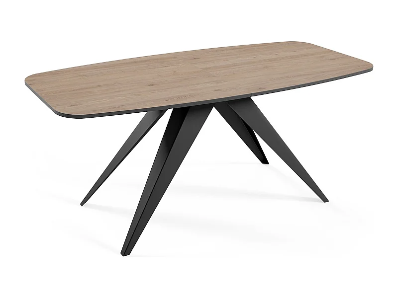 ESSTISCH Ferro Davos Eiche Trüffelbraun / Schwarz 160/200 / 80 / 76cm