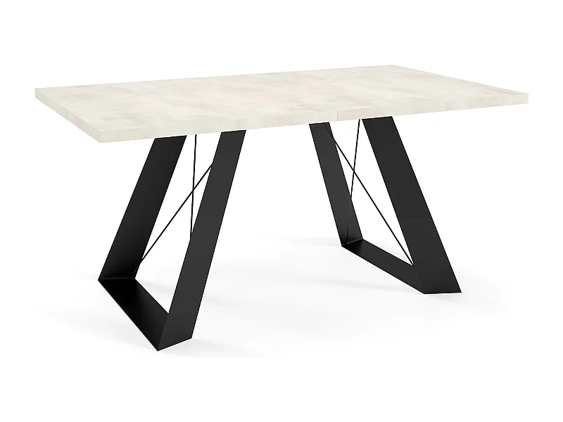 ESSZIMMERTISCH Corso Chromix Weiß / Schwarz 140/240 / 80 / 76cm