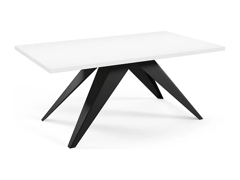 ESSTISCH Vento Icy Weiß / Schwarz 140/240 / 80 / 76cm