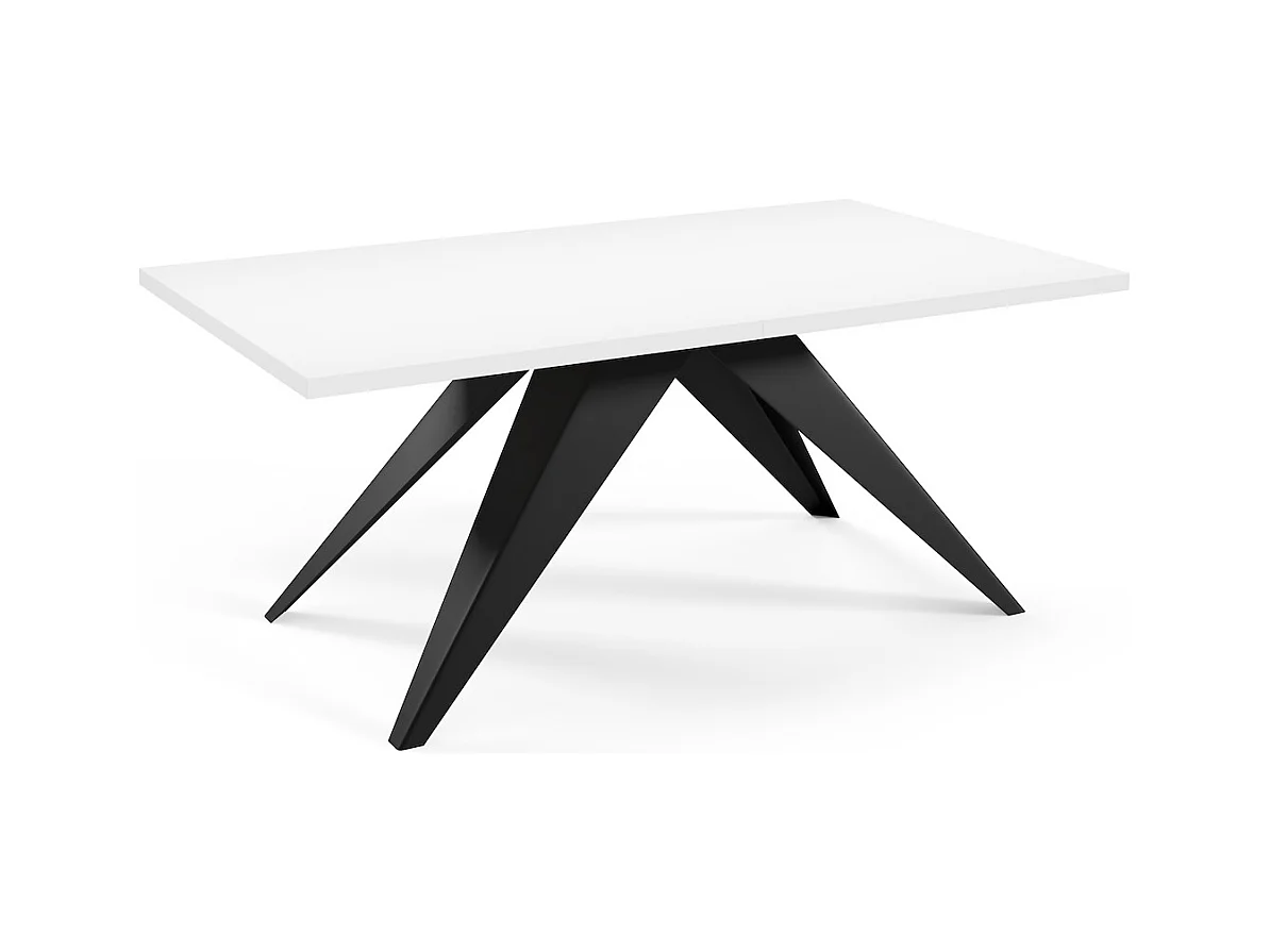 ESSTISCH Vento Icy Weiß / Schwarz 140/240 / 80 / 76cm