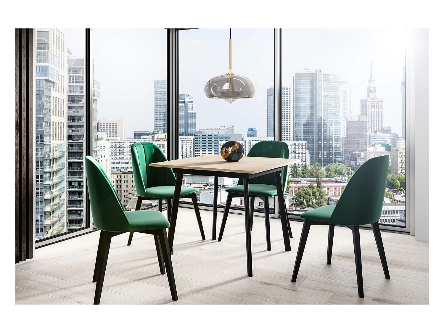 ESSTISCH Ibsen Eiche Lefkas Dunkel / Weiß 100/140 / 100 / 76 cm