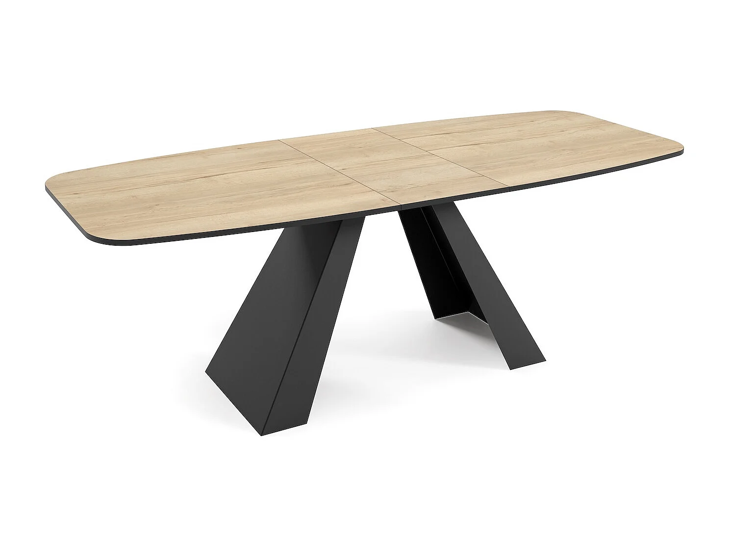 ESSTISCH Myron Halifax Eiche Natur / Schwarz 160/200 / 80 / 76cm