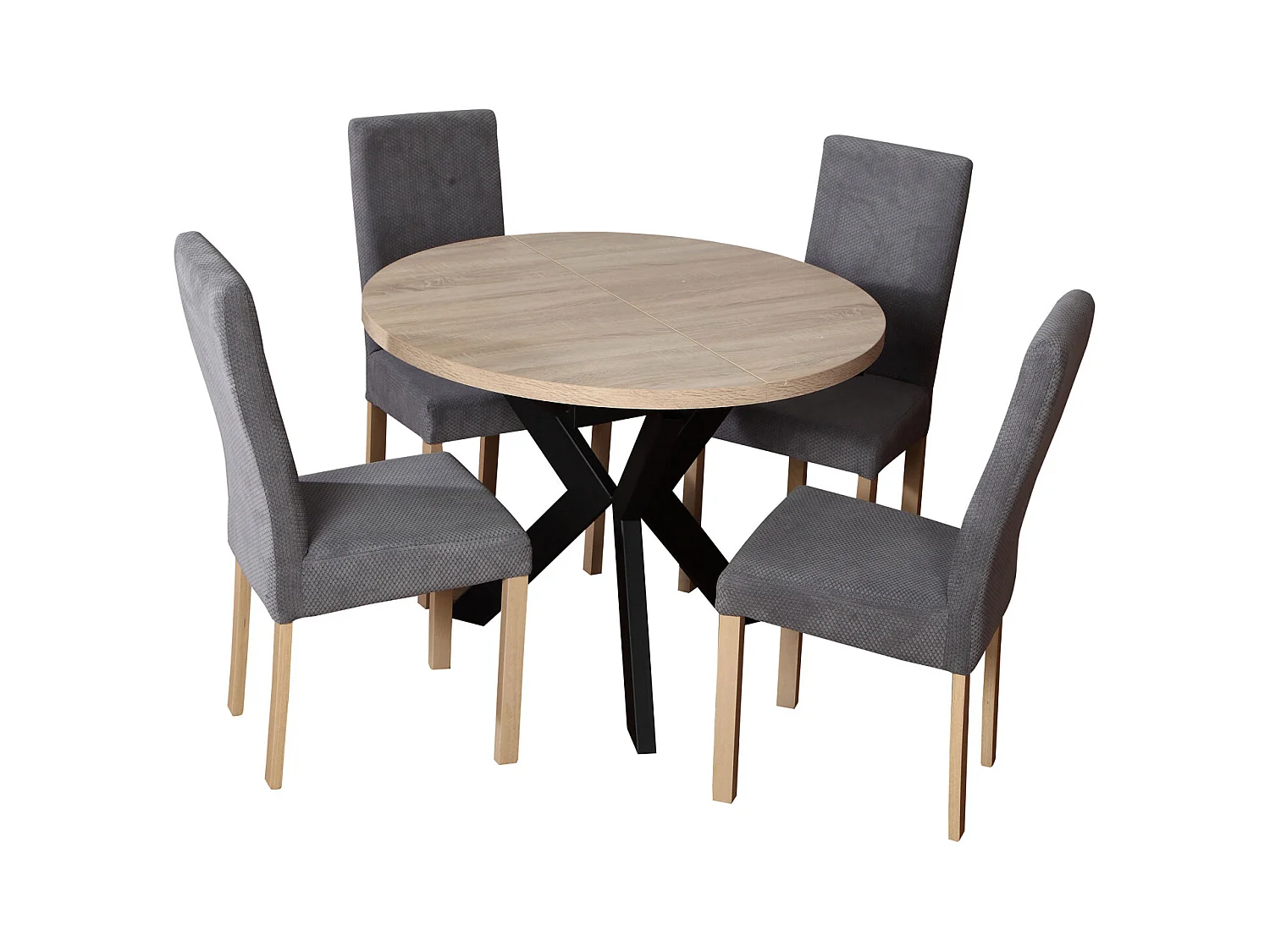 ESSTISCH Agnes Smooth concrete brown / Weiß 100/138 / 100/ 76cm