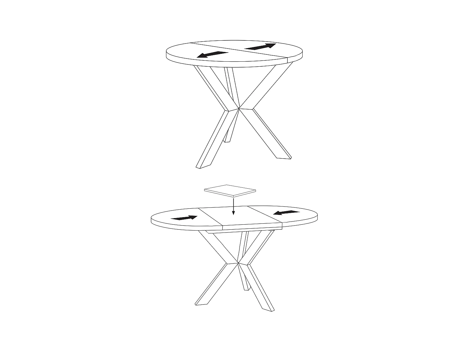 ESSTISCH Agnes Smooth concrete brown / Weiß 100/138 / 100/ 76cm