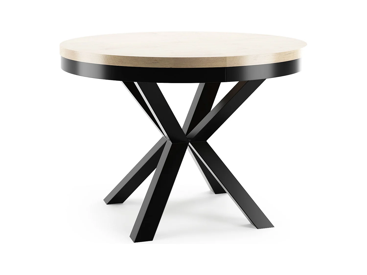ESSTISCH Narvic 120 Smooth Concrete Brown / Schwarz 120/196 / 120 / 76cm