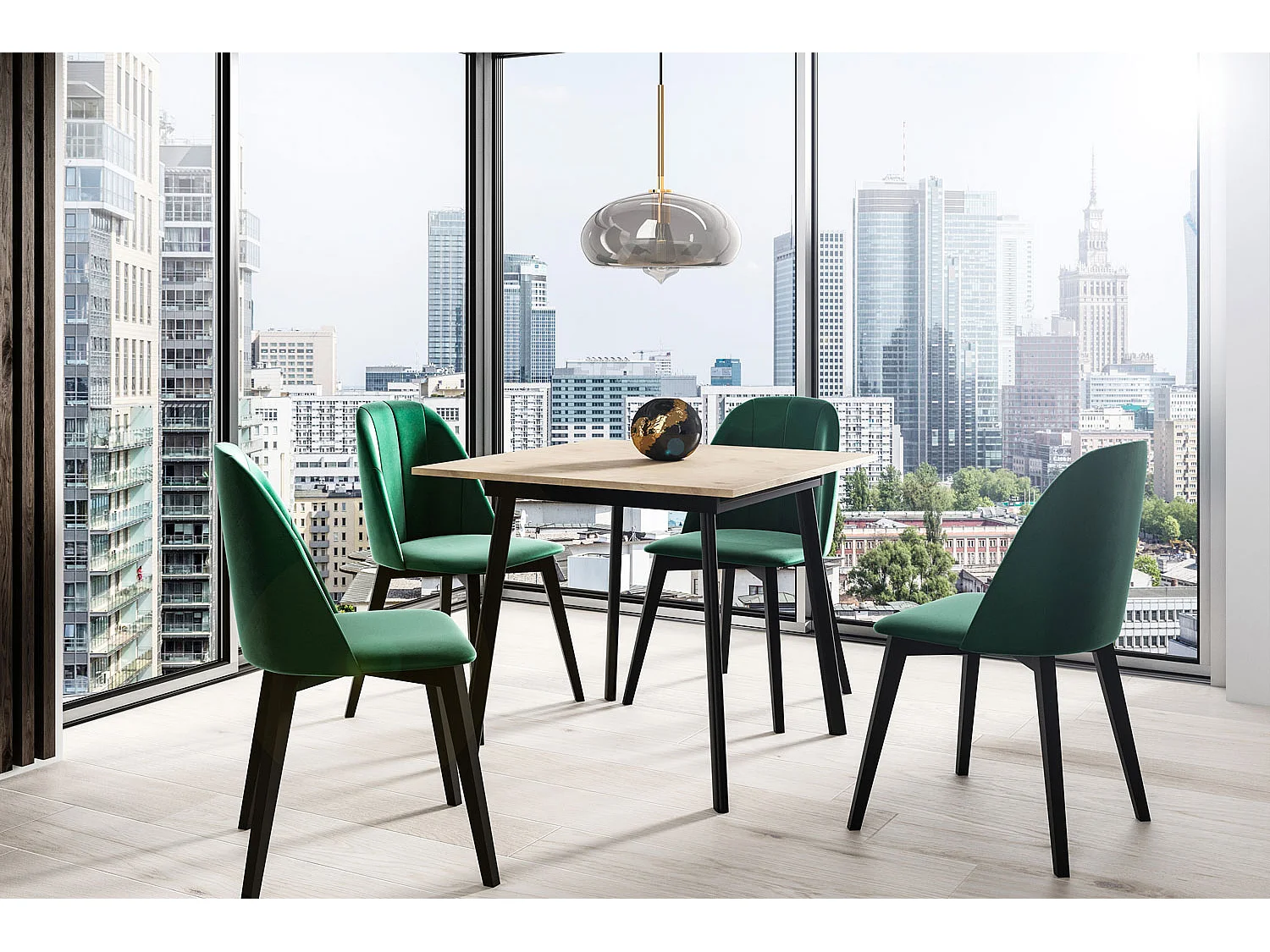 ESSTISCH Ibsen Chicago Concrete Dunkelgrau / Graphit 100/140 / 100 / 76 cm