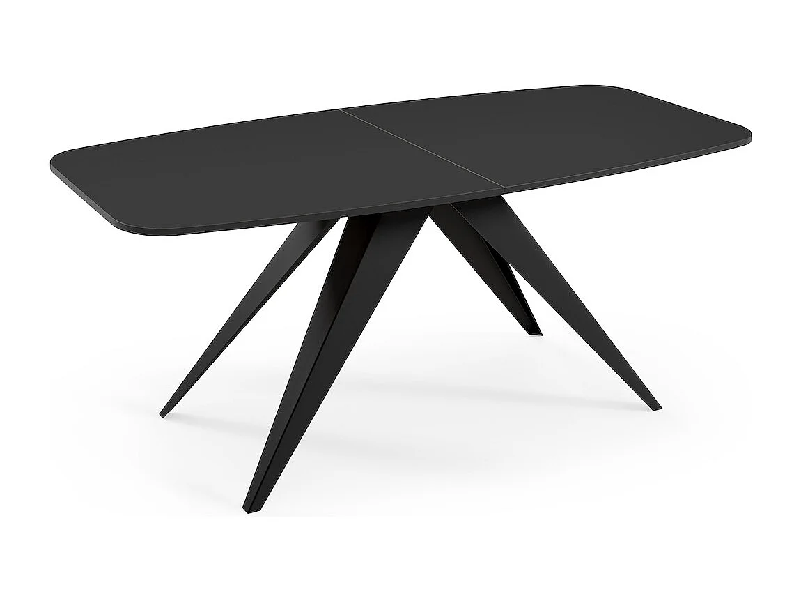 ESSTISCH Ferro Schwarz Molet / Schwarz 160/200 / 80 / 76cm