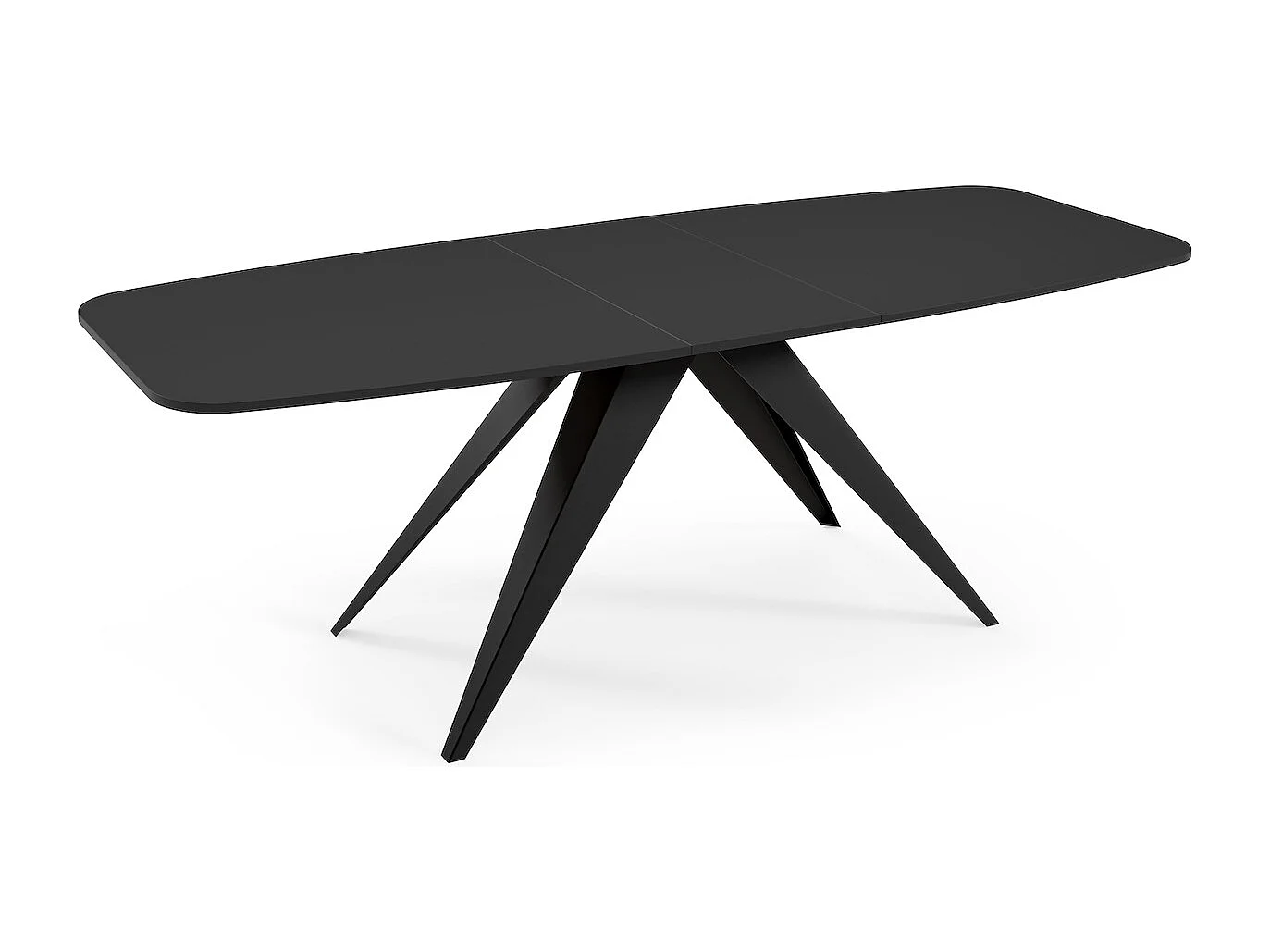 ESSTISCH Ferro Schwarz Molet / Schwarz 160/200 / 80 / 76cm