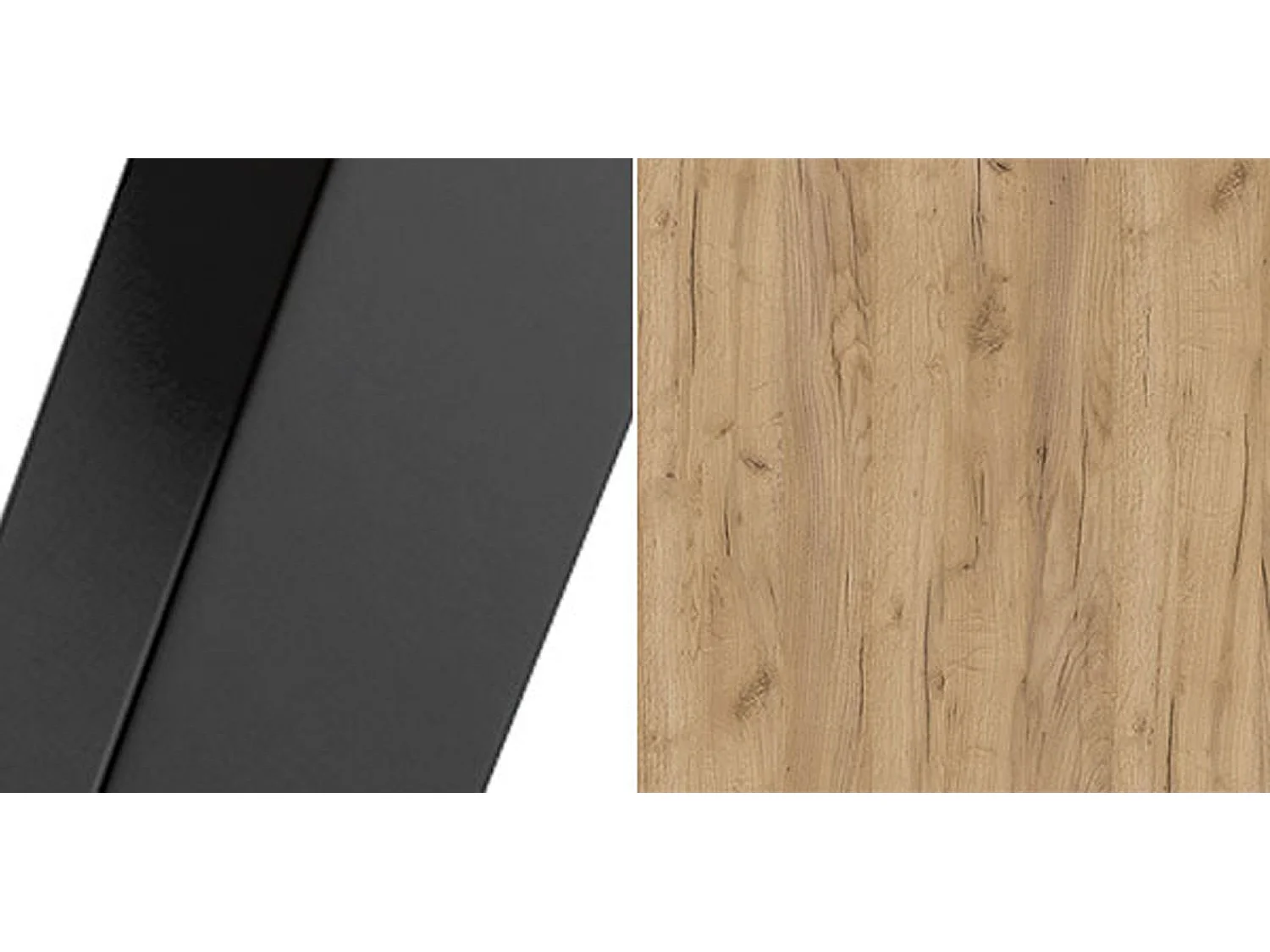 ESSTISCH Myron Gold Craft Eiche / Schwarz 180/220 / 90 / 76cm