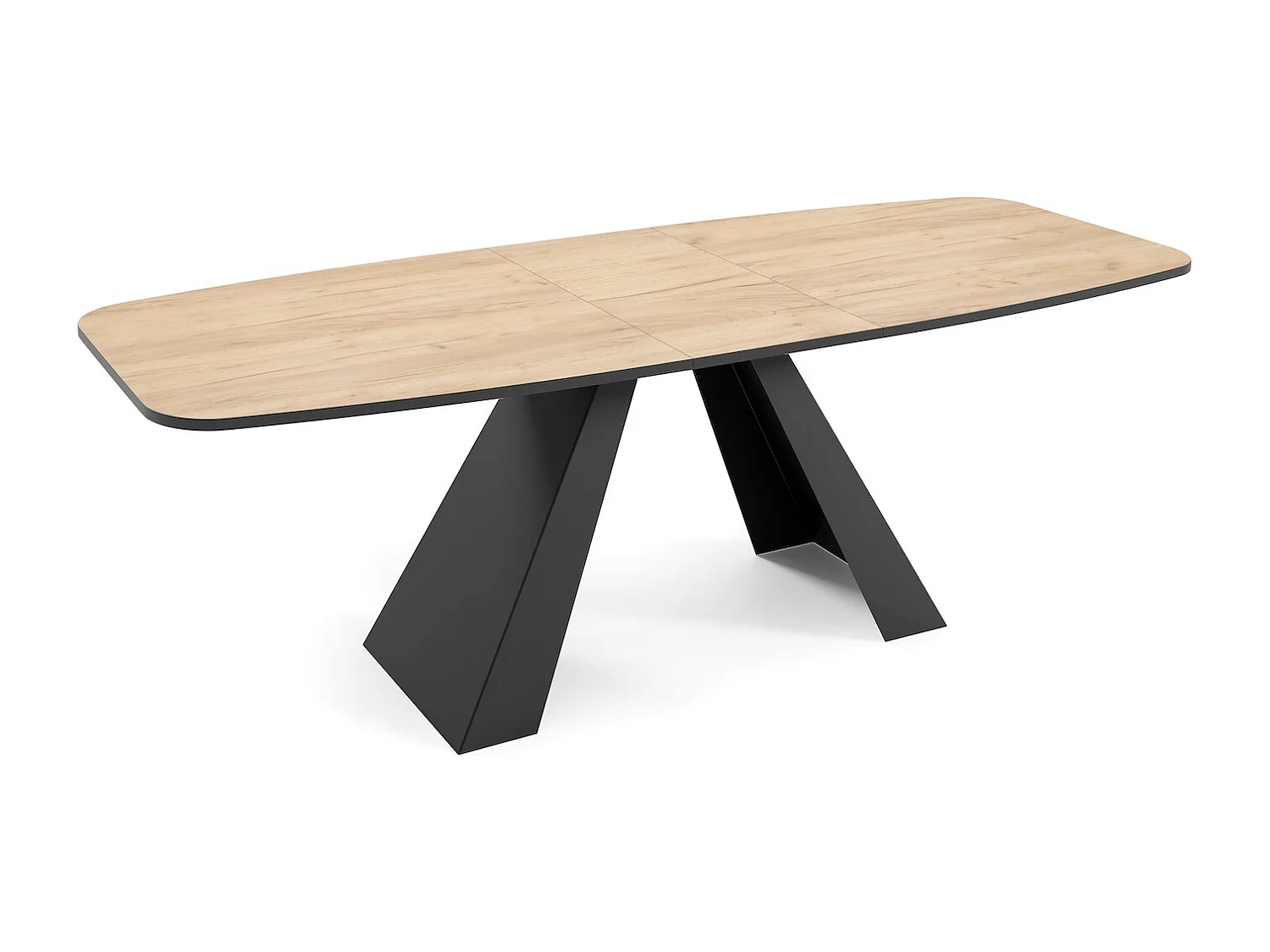 ESSTISCH Myron Gold Craft Eiche / Schwarz 180/220 / 90 / 76cm
